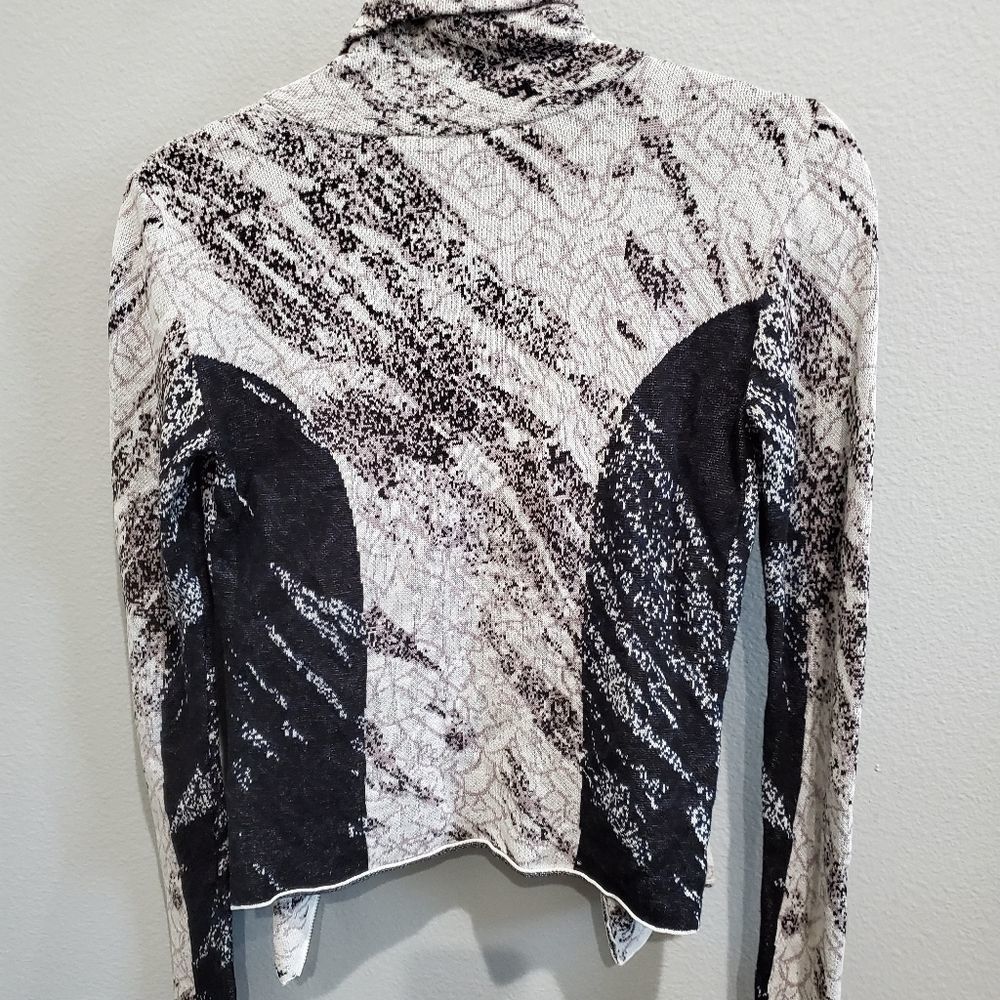 NWT BCBGMAX moto sweater blue/grey - Picture 3 of 4